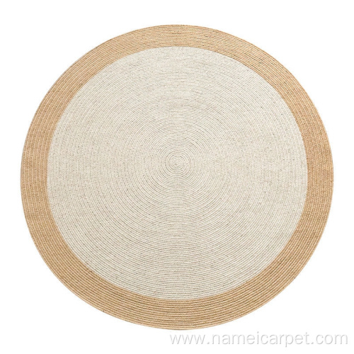 Round Off White Jute braided rug